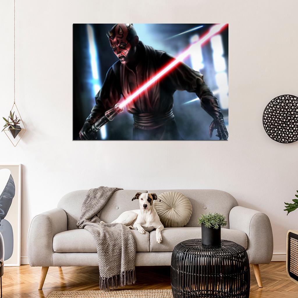 Darth Maul Sith Lightsaber Star Wars Art Wall Art Print Poster