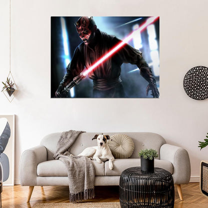 Darth Maul Sith Lightsaber Star Wars Art Wall Art Print Poster