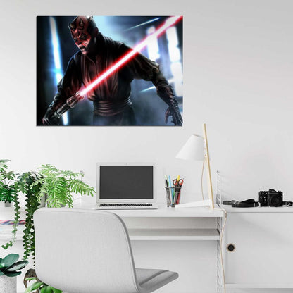 Darth Maul Sith Lightsaber Star Wars Art Wall Art Print Poster
