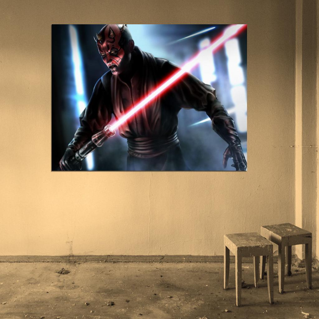 Darth Maul Sith Lightsaber Star Wars Art Wall Art Print Poster