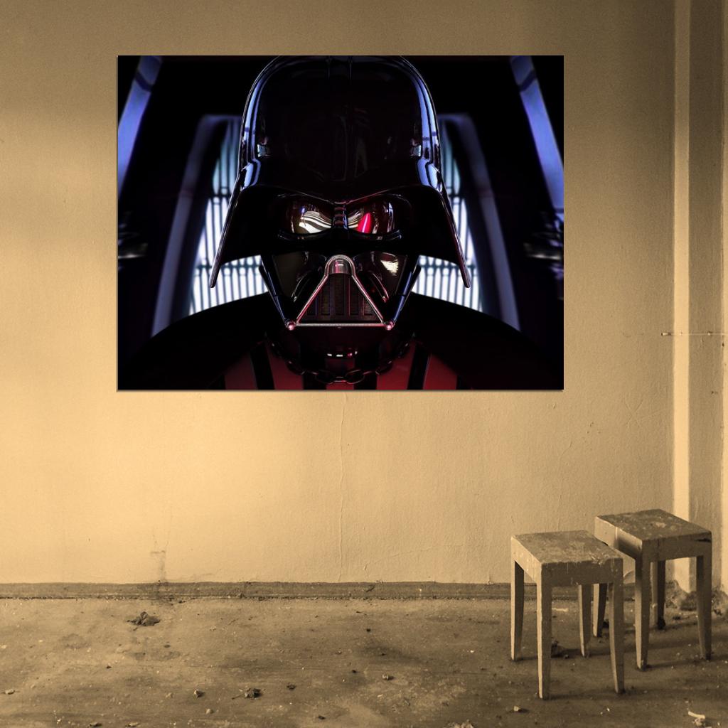 Darth Vader Sith Force Lightsaber Mask Reflections Star Wars Art Wall Art Print Poster
