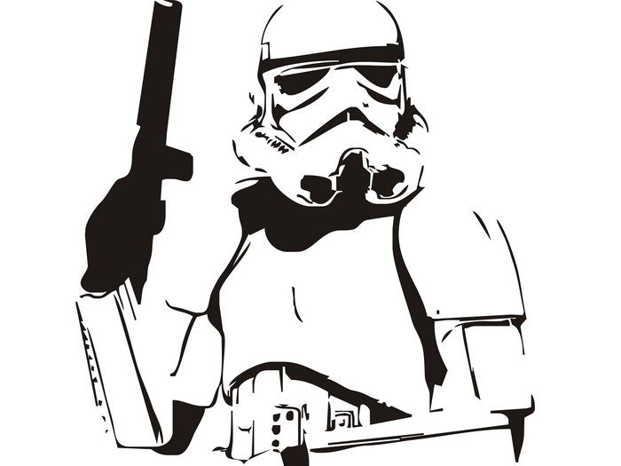 Stormtrooper Stencil Artwork Black White BW Star Wars Art Wall Art Print Poster