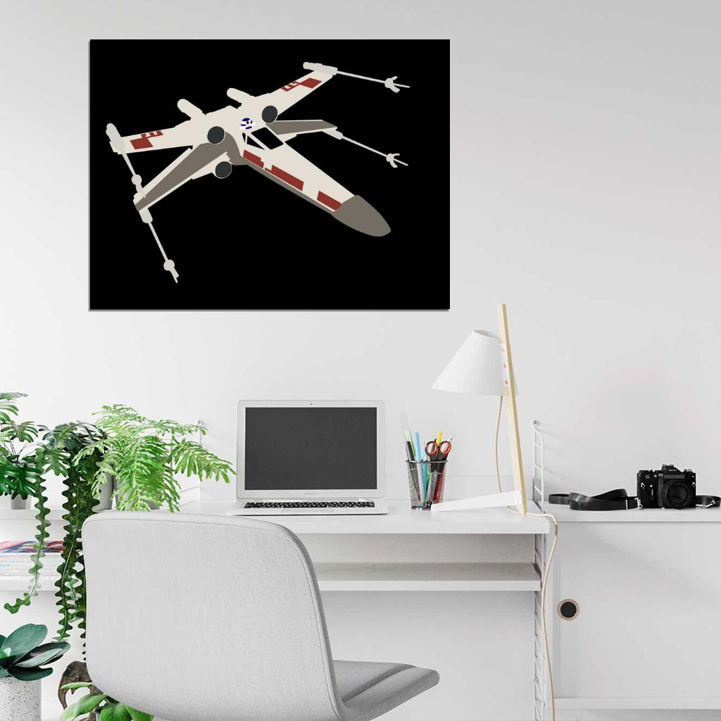 X-wing Starfighter Artwork Minimal Star Wars Art Wall Art Print Poster