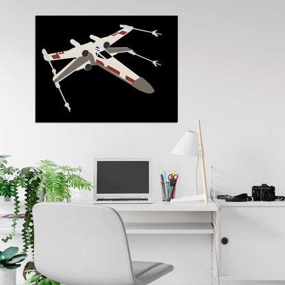 X-wing Starfighter Artwork Minimal Star Wars Art Wall Art Print Poster