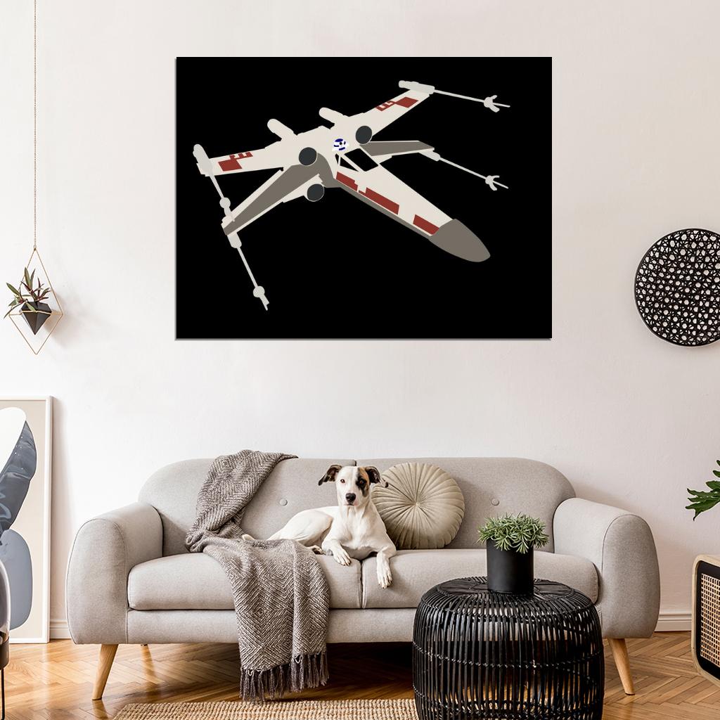 X-wing Starfighter Artwork Minimal Star Wars Art Wall Art Print Poster