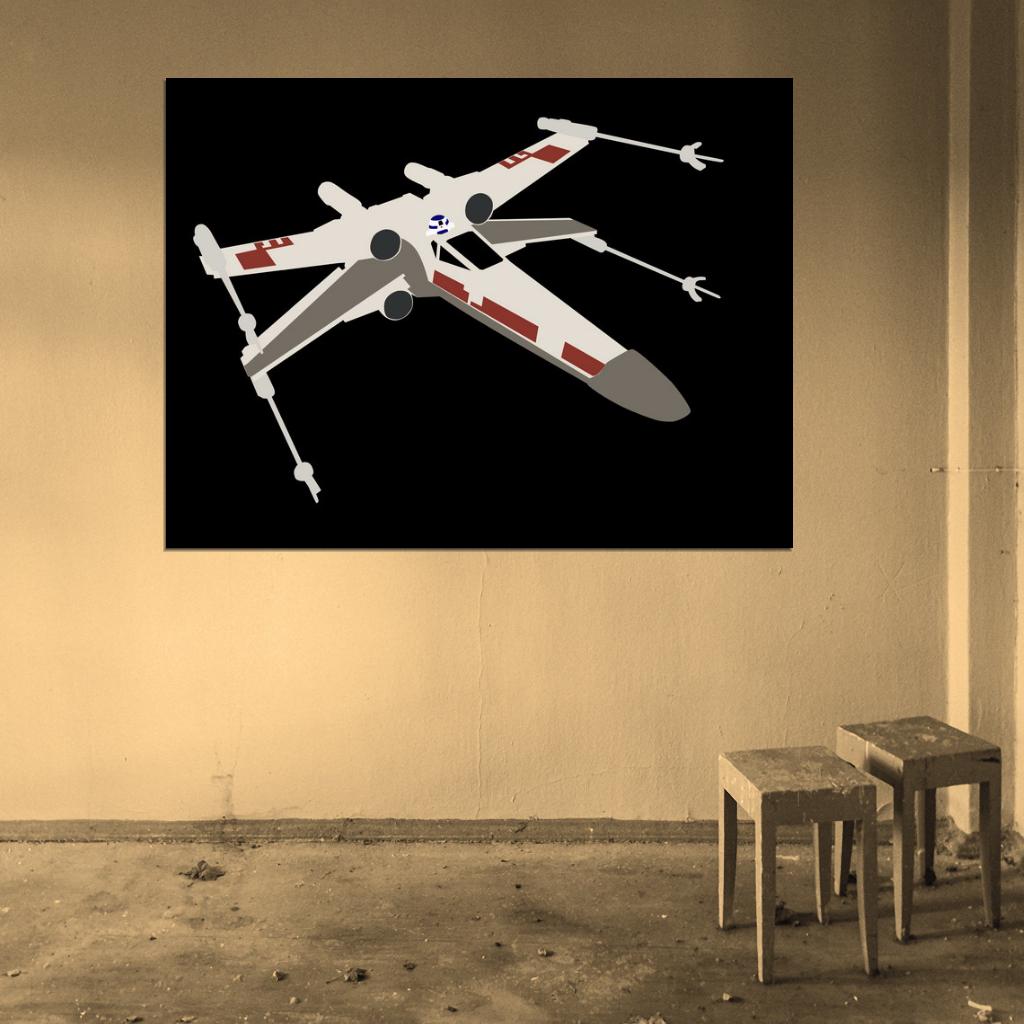 X-wing Starfighter Artwork Minimal Star Wars Art Wall Art Print Poster