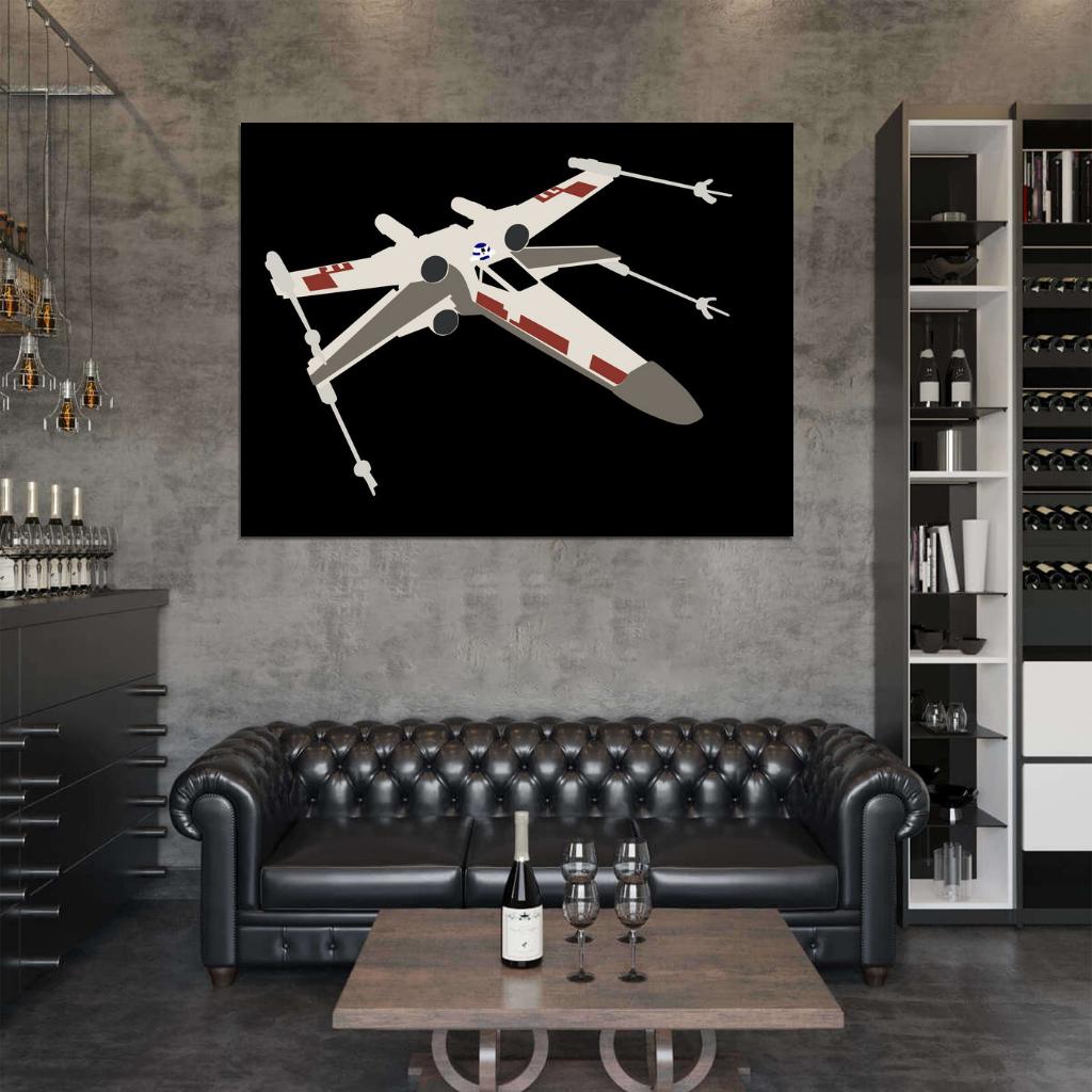 X-wing Starfighter Artwork Minimal Star Wars Art Wall Art Print Poster
