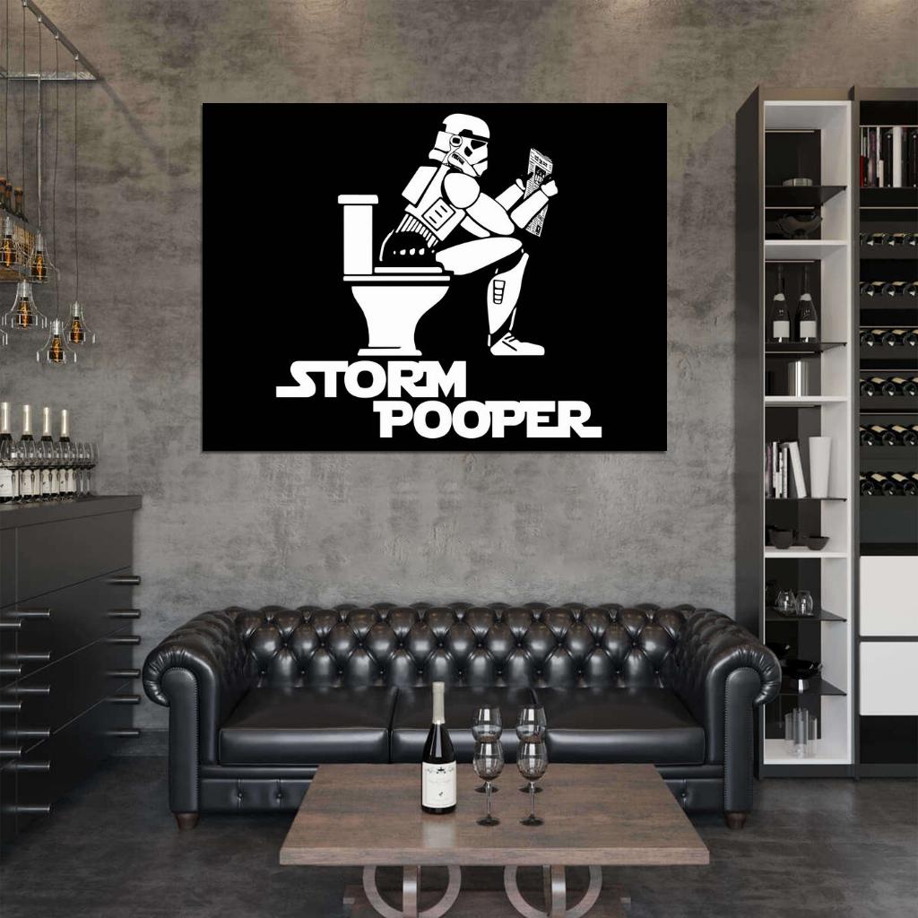 Stormtrooper Funny Cool Artwork Newspaper Toilet Star Wars Art Wall Art Print Poster