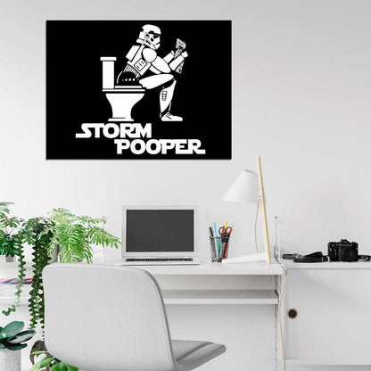 Stormtrooper Funny Cool Artwork Newspaper Toilet Star Wars Art Wall Art Print Poster