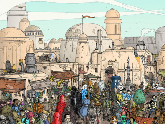 All Characters Part1 Mos Eisley Tatooine Amazing Star Wars Art Wall Art Print Poster