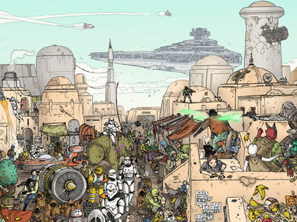All Characters Part2 Mos Eisley Tatooine Amazing Star Wars Art Wall Art Print Poster