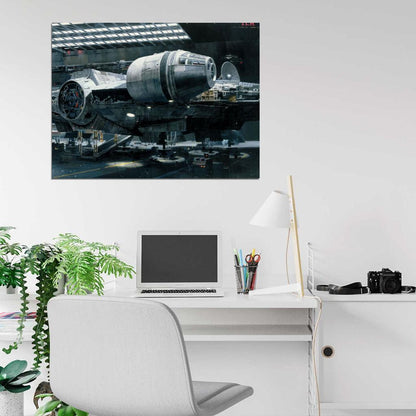 Millennium Falcon Hangar Ship Star Wars Art Wall Art Print Poster