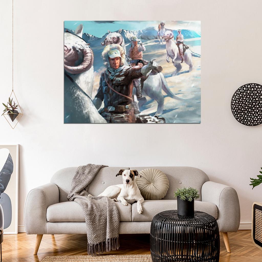Rebel Patrol Tauntauns Hoth Planet Painting Star Wars Art Wall Art Print Poster