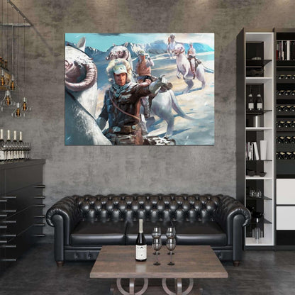 Rebel Patrol Tauntauns Hoth Planet Painting Star Wars Art Wall Art Print Poster