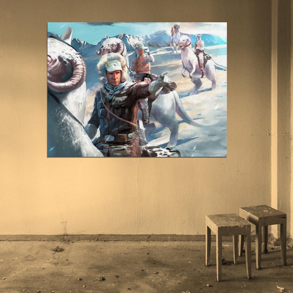 Rebel Patrol Tauntauns Hoth Planet Painting Star Wars Art Wall Art Print Poster