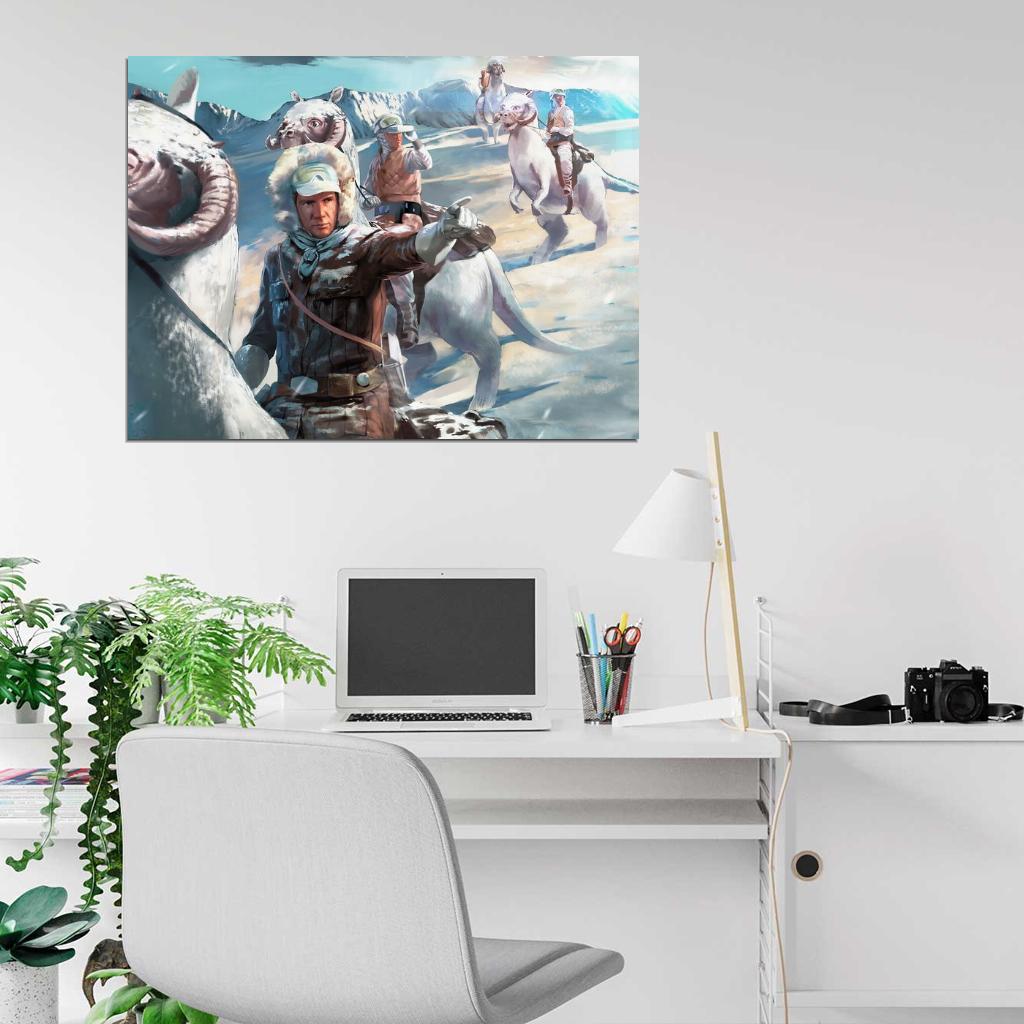 Rebel Patrol Tauntauns Hoth Planet Painting Star Wars Art Wall Art Print Poster
