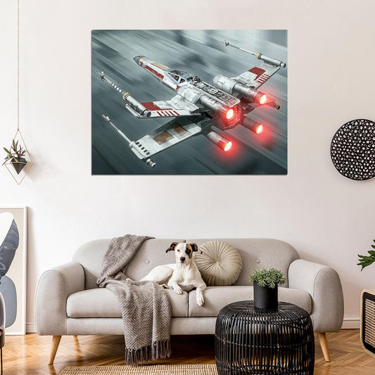 X-wing Starfighter Painting Artwork Star Wars Art Wall Art Print Poster