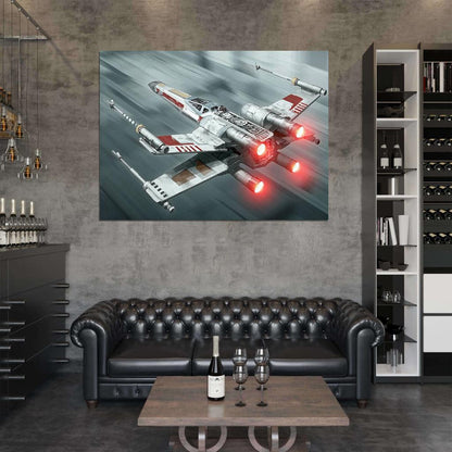X-wing Starfighter Painting Artwork Star Wars Art Wall Art Print Poster