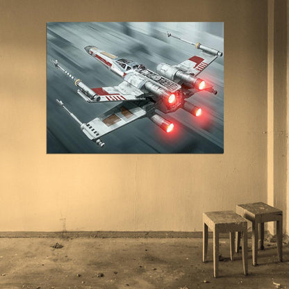 X-wing Starfighter Painting Artwork Star Wars Art Wall Art Print Poster
