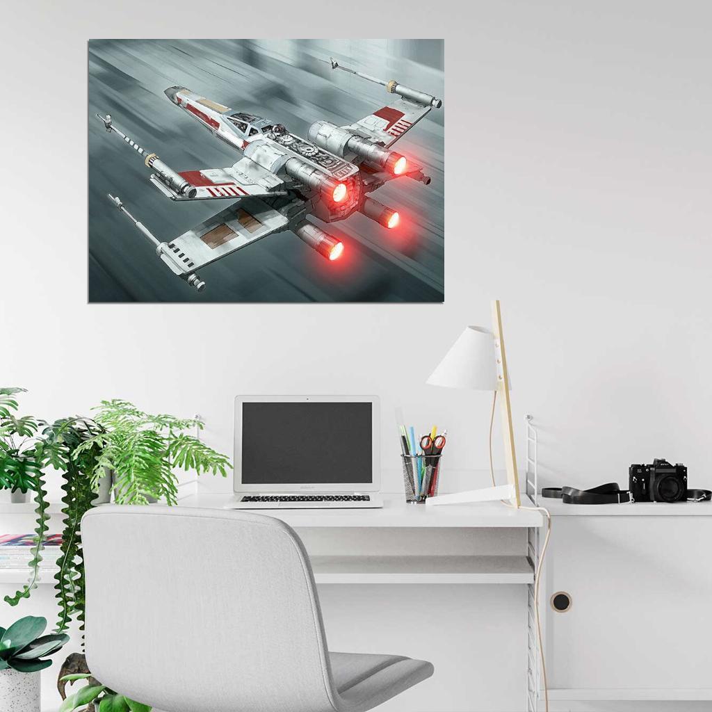 X-wing Starfighter Painting Artwork Star Wars Art Wall Art Print Poster