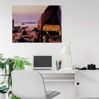 Sandcrawler Jawas Tatooine Desert Painting Star Wars Art Wall Art Print Poster