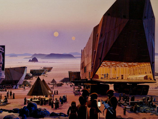 Sandcrawler Jawas Tatooine Desert Painting Star Wars Art Wall Art Print Poster