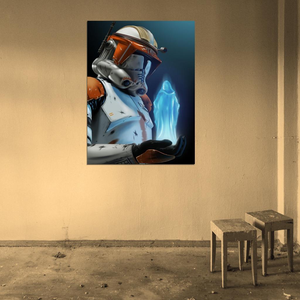 Order 66 Emperor Palpatine Hologram Communicator Clone Star Wars Art Wall Art Print Poster