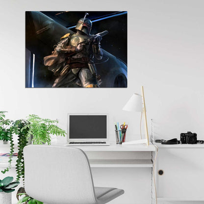 Boba Fett Amazing Painting Artwork Weapon Star Wars Art Wall Art Print Poster