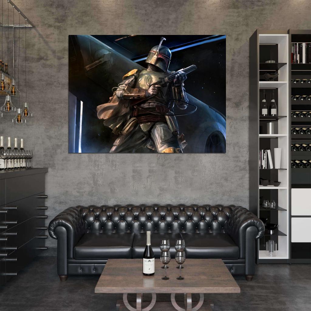 Boba Fett Amazing Painting Artwork Weapon Star Wars Art Wall Art Print Poster