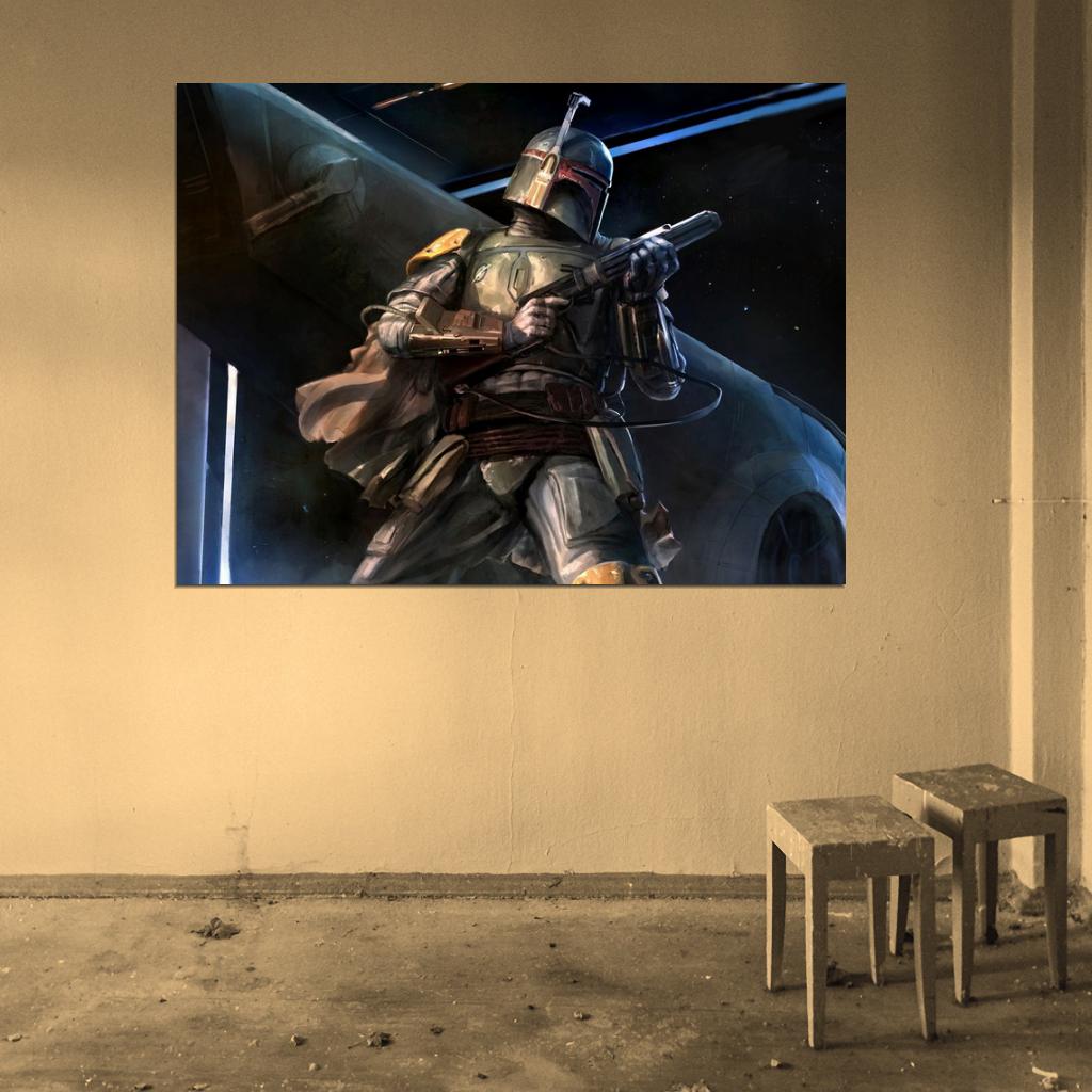 Boba Fett Amazing Painting Artwork Weapon Star Wars Art Wall Art Print Poster