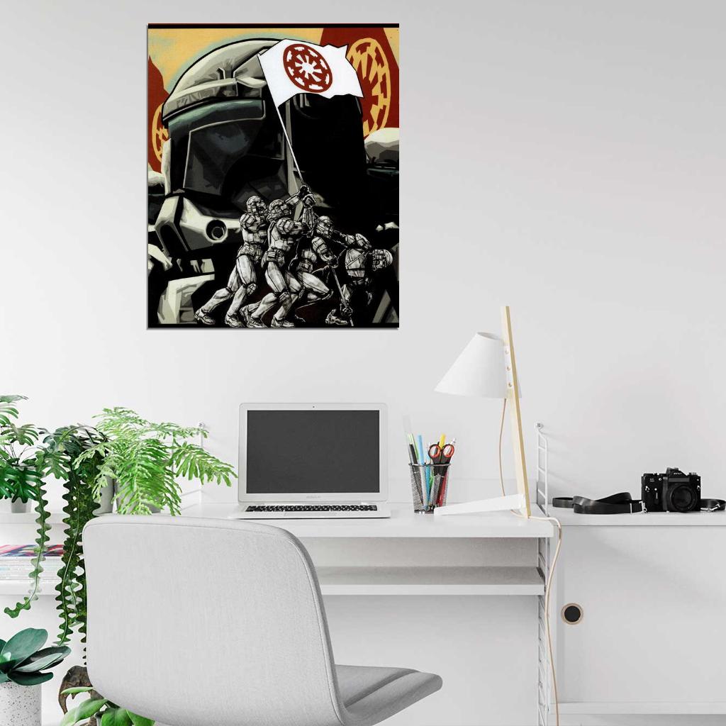 Clone Republic Commando Delta Squad Flag Star Wars Art Wall Art Print Poster