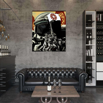 Clone Republic Commando Delta Squad Flag Star Wars Art Wall Art Print Poster