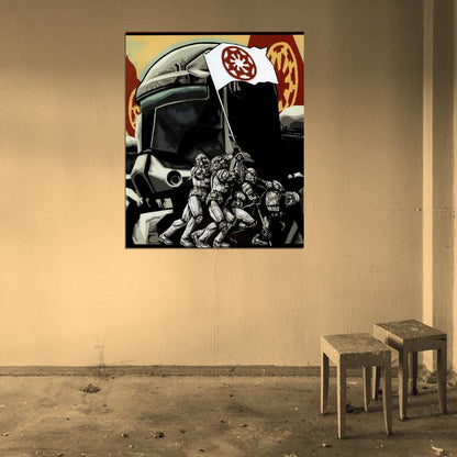 Clone Republic Commando Delta Squad Flag Star Wars Art Wall Art Print Poster