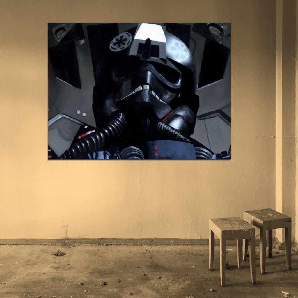 TIE Fighter Pilot Painting Artwork Star Wars Art Wall Art Print Poster