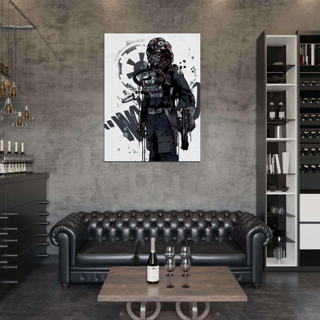 TIE Fighter Pilot Cool Star Wars Art Wall Art Print Poster