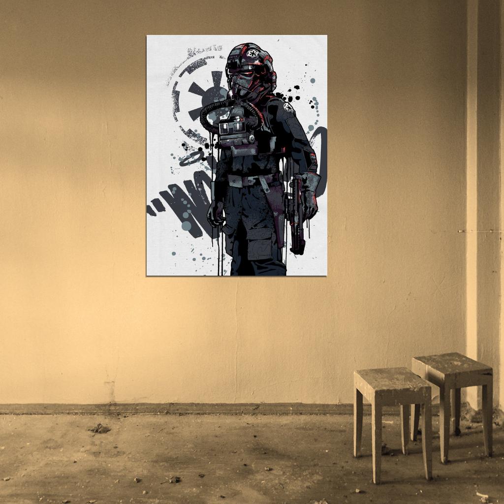 TIE Fighter Pilot Cool Star Wars Art Wall Art Print Poster