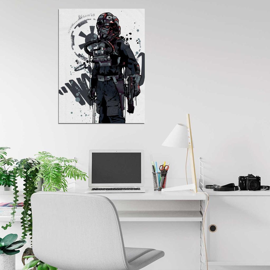 TIE Fighter Pilot Cool Star Wars Art Wall Art Print Poster