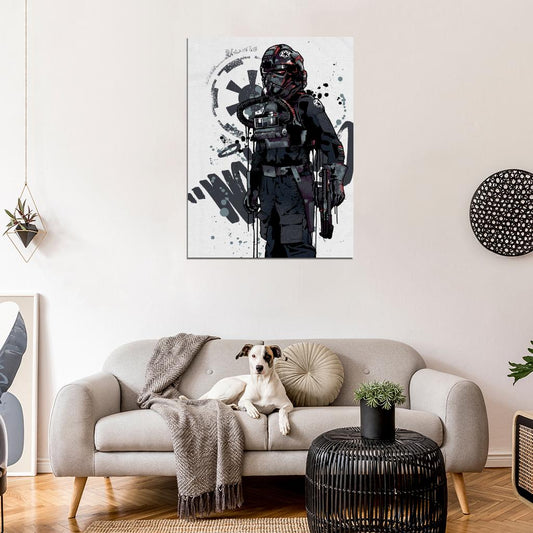 TIE Fighter Pilot Cool Star Wars Art Wall Art Print Poster
