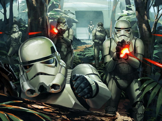 Stormtroopers Yavin 4 Battle Fight Blaster Rifle Star Wars Art Wall Art Print Poster