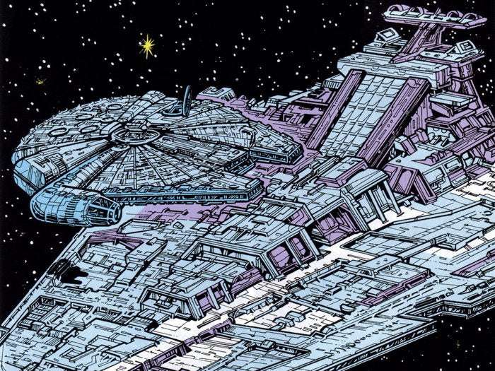 Millennium Falcon Imperial Star Destroyer Cool Star Wars Art Wall Art Print Poster