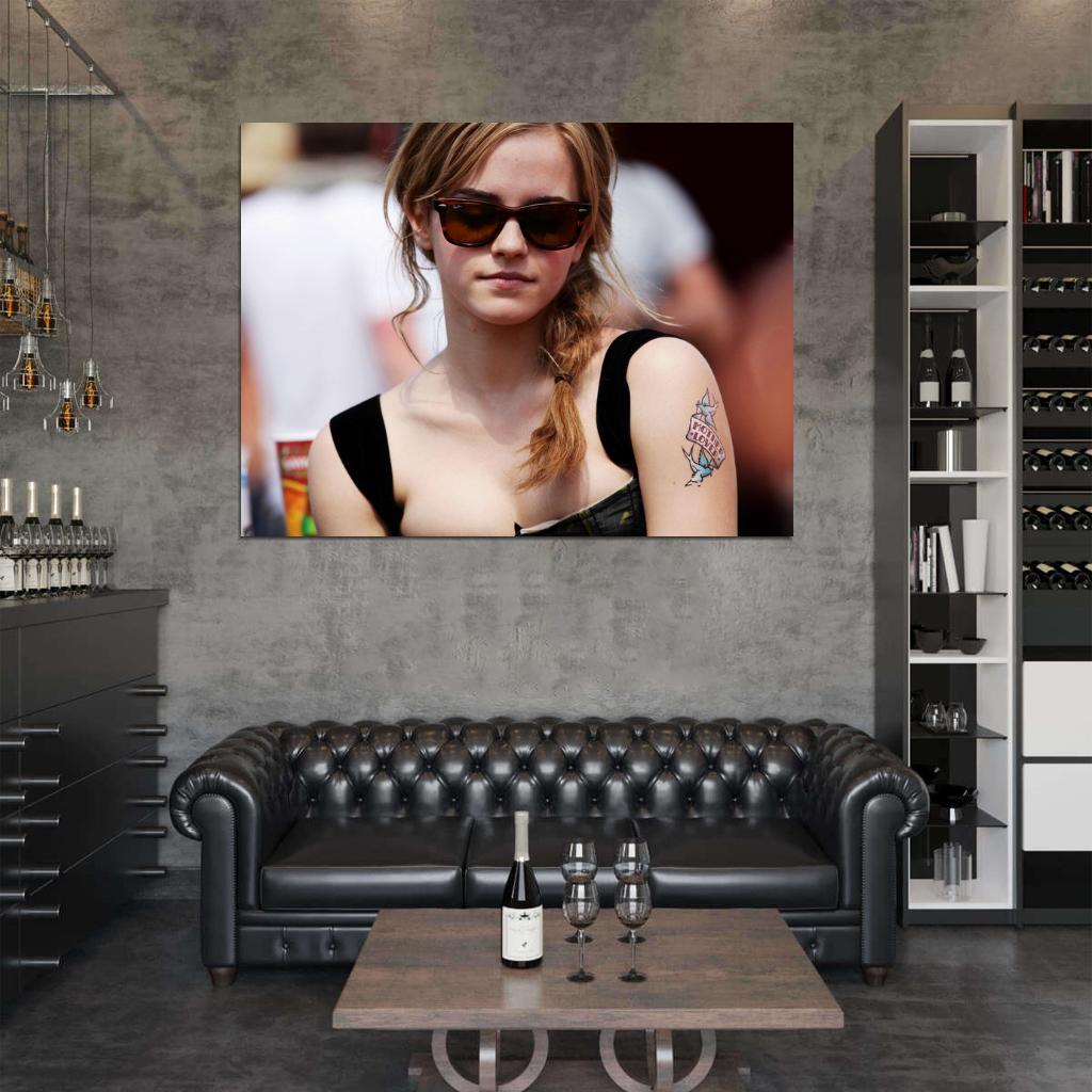 Emma Watson Cute Tattoo Hot Actress Wall Art Print Poster