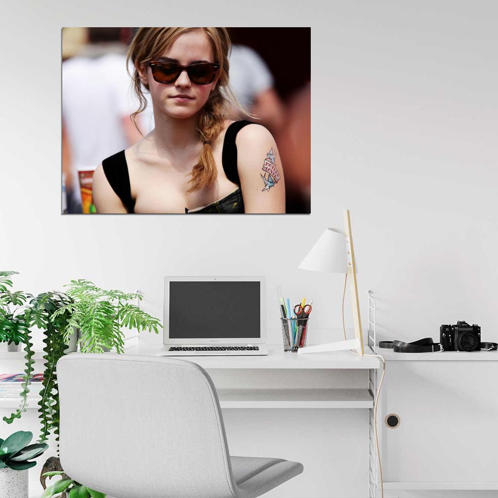 Emma Watson Cute Tattoo Hot Actress Wall Art Print Poster