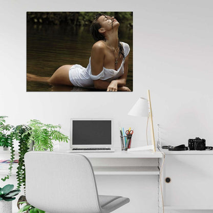 Irina Shayk Sexy Wet Hot Water Model Wall Art Print Poster