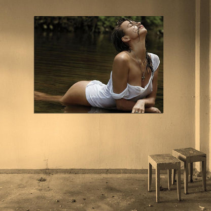Irina Shayk Sexy Wet Hot Water Model Wall Art Print Poster