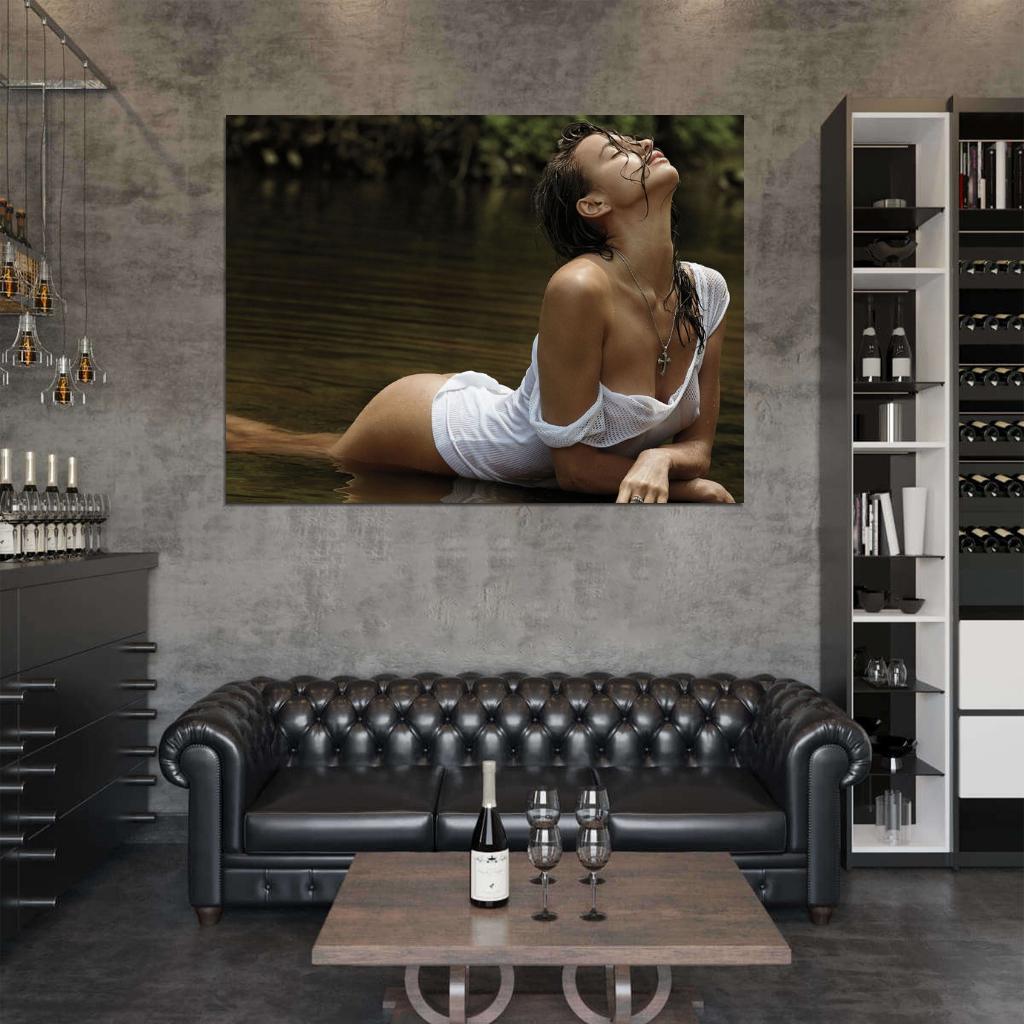 Irina Shayk Sexy Wet Hot Water Model Wall Art Print Poster