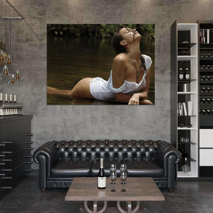Irina Shayk Sexy Wet Hot Water Model Wall Art Print Poster