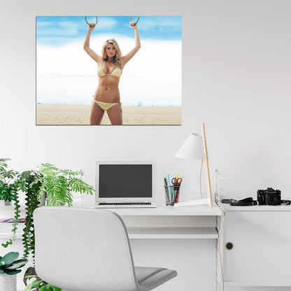 Kate Upton Sexy Bikini Hot Body Beach Sky Model Wall Art Print Poster