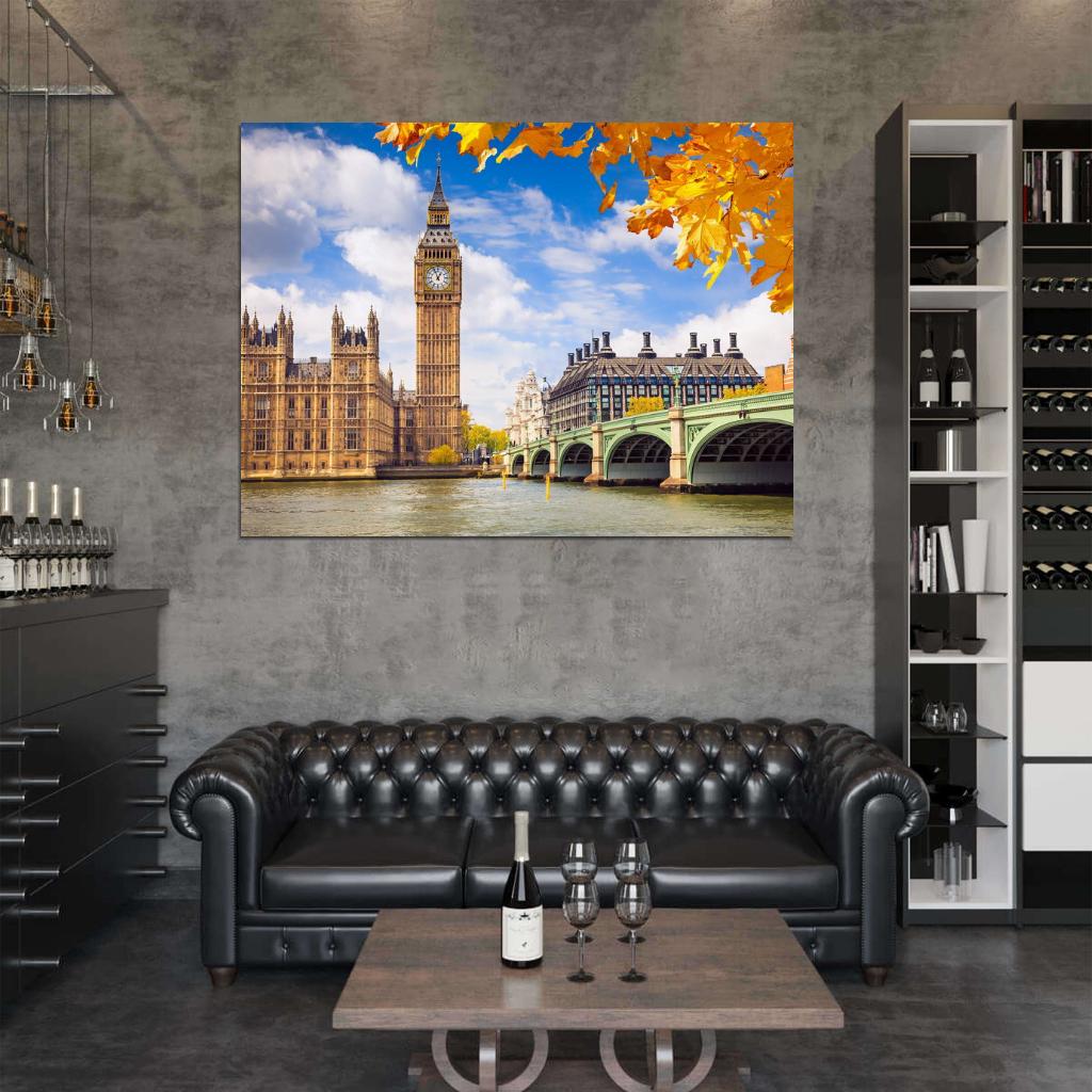 London England Westminster Palace Big Ben Great Britain Thames Wall Art Print Poster
