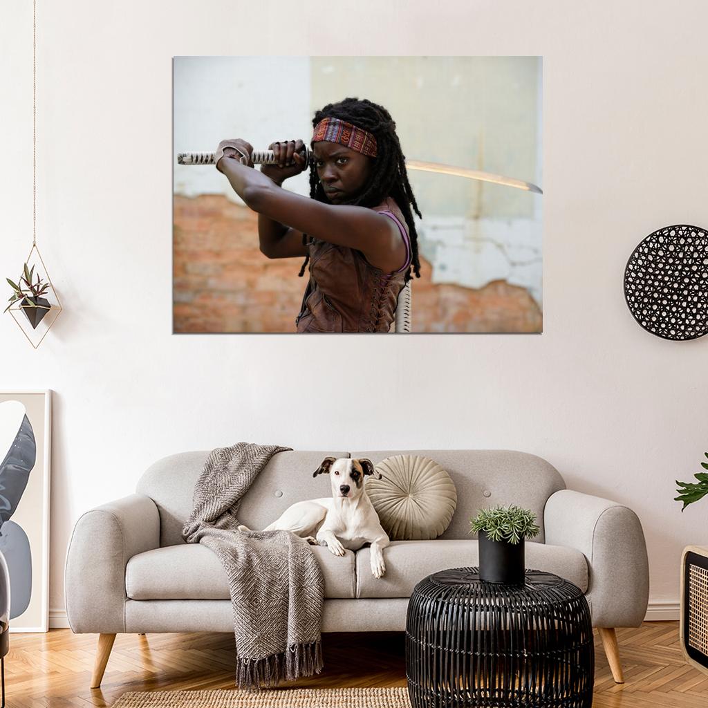 The Walking Dead Michonne Danai Gurira Katana TV Show Series Wall Art Print Poster