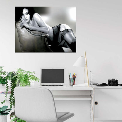 Monica Bellucci Hot Sexy Actress Art BW Wall Art Print Poster